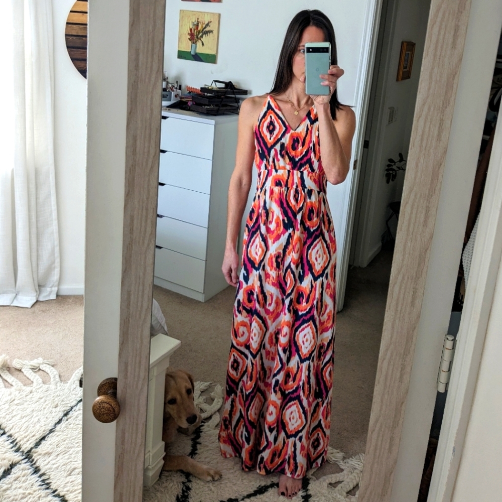 Ikat print maxi dress
